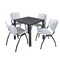 Kee Kee Square Table & Chair Set, Wood, Metal, Plastic Top, Grey TB3030GYBPBK47GY - alternate 1